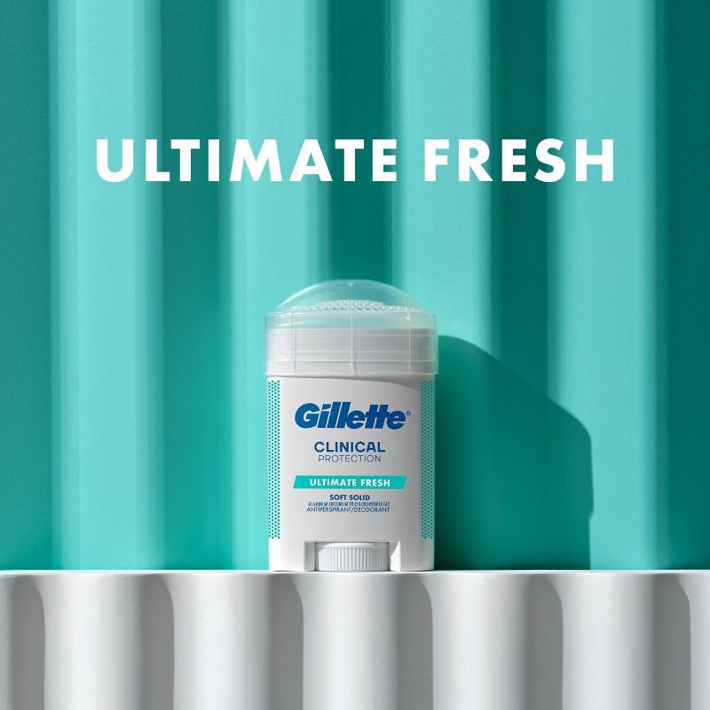 slide 10 of 15, Gillette Clinical Soft Solid Ultimate Fresh Antiperspirant & Deodorant - 2.6oz, 2.6 oz