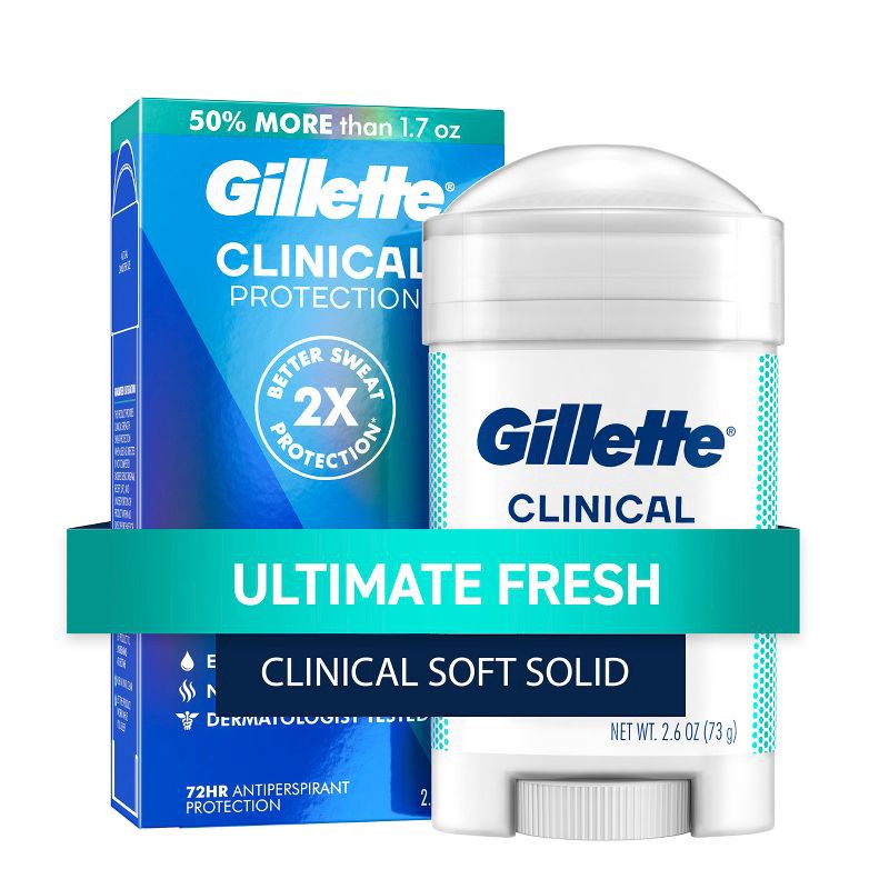 slide 1 of 15, Gillette Clinical Soft Solid Ultimate Fresh Antiperspirant & Deodorant - 2.6oz, 2.6 oz
