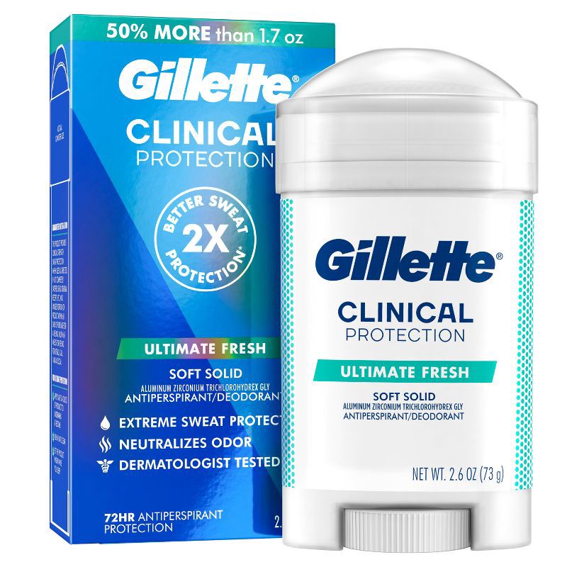 slide 1 of 10, Gillette Clinical Soft Solid Ultimate Fresh Antiperspirant & Deodorant - 2.6oz, 2.6 oz