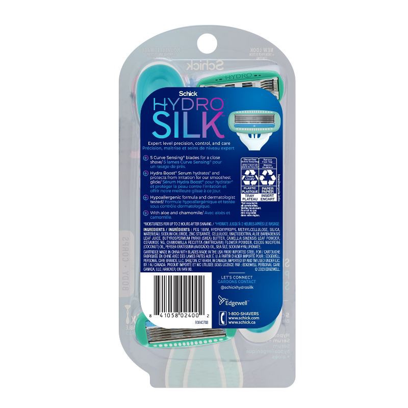 slide 2 of 10, Schick Hydro Silk Sensitive Women's Disposable Razors - 3 ct, 3 ct