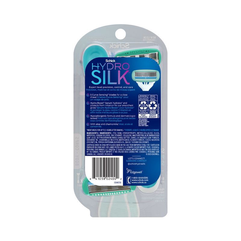 slide 10 of 10, Schick Hydro Silk Sensitive Women's Disposable Razors - 3 ct, 3 ct