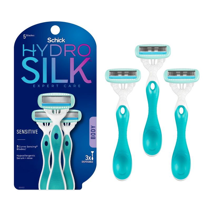 slide 1 of 10, Schick Hydro Silk Sensitive Women's Disposable Razors - 3 ct, 3 ct