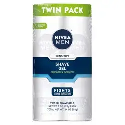 NIVEA Men Sensitive Skin Shave Gel with Vitamin E - 7oz/2pk