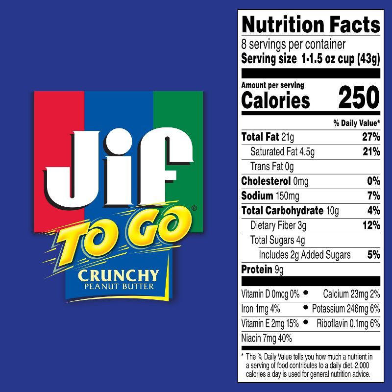 slide 4 of 5, Jif To Go Crunchy Peanut Butter - 12oz/8ct, 8 ct; 12 oz