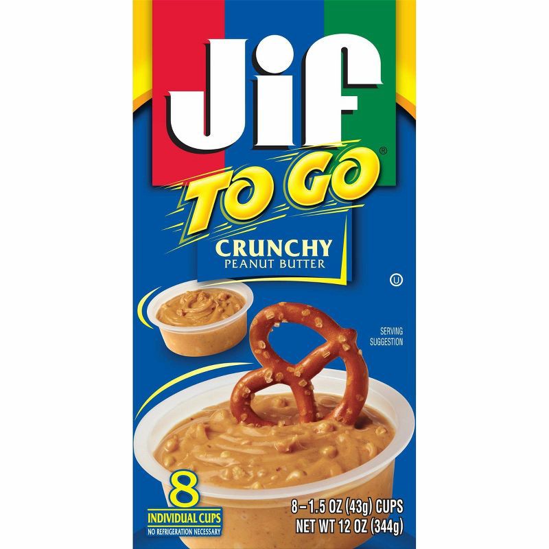 slide 5 of 5, Jif To Go Crunchy Peanut Butter - 12oz/8ct, 8 ct; 12 oz