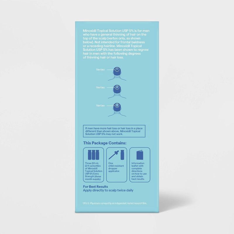 slide 4 of 4, Hair Regrowth Treatment for Men - 3ct/2 fl oz - up&up™, 3 ct; 2 fl oz