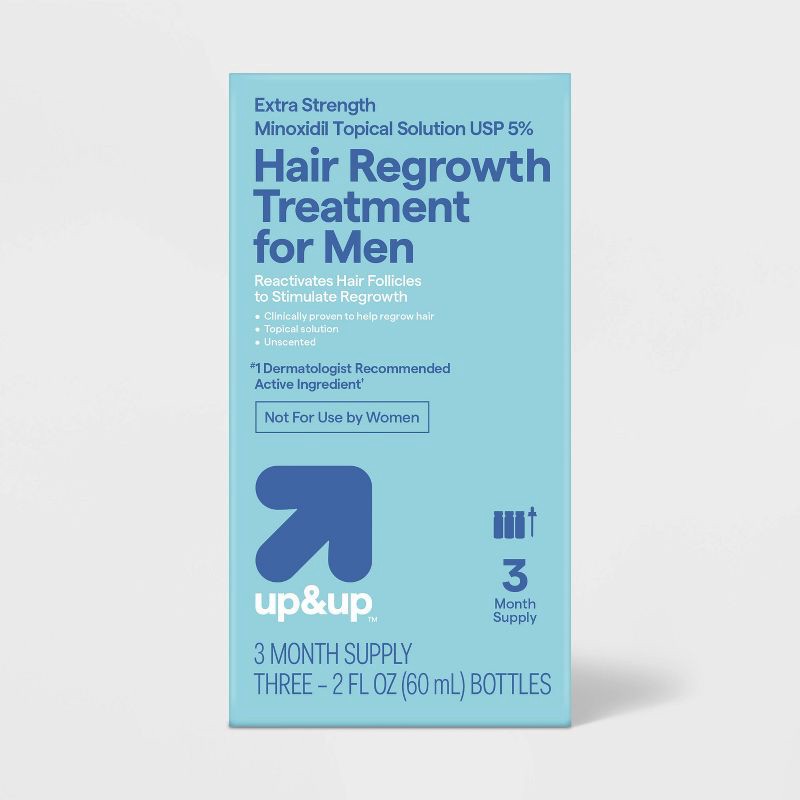 slide 1 of 4, Hair Regrowth Treatment for Men - 3ct/2 fl oz - up&up™, 3 ct; 2 fl oz