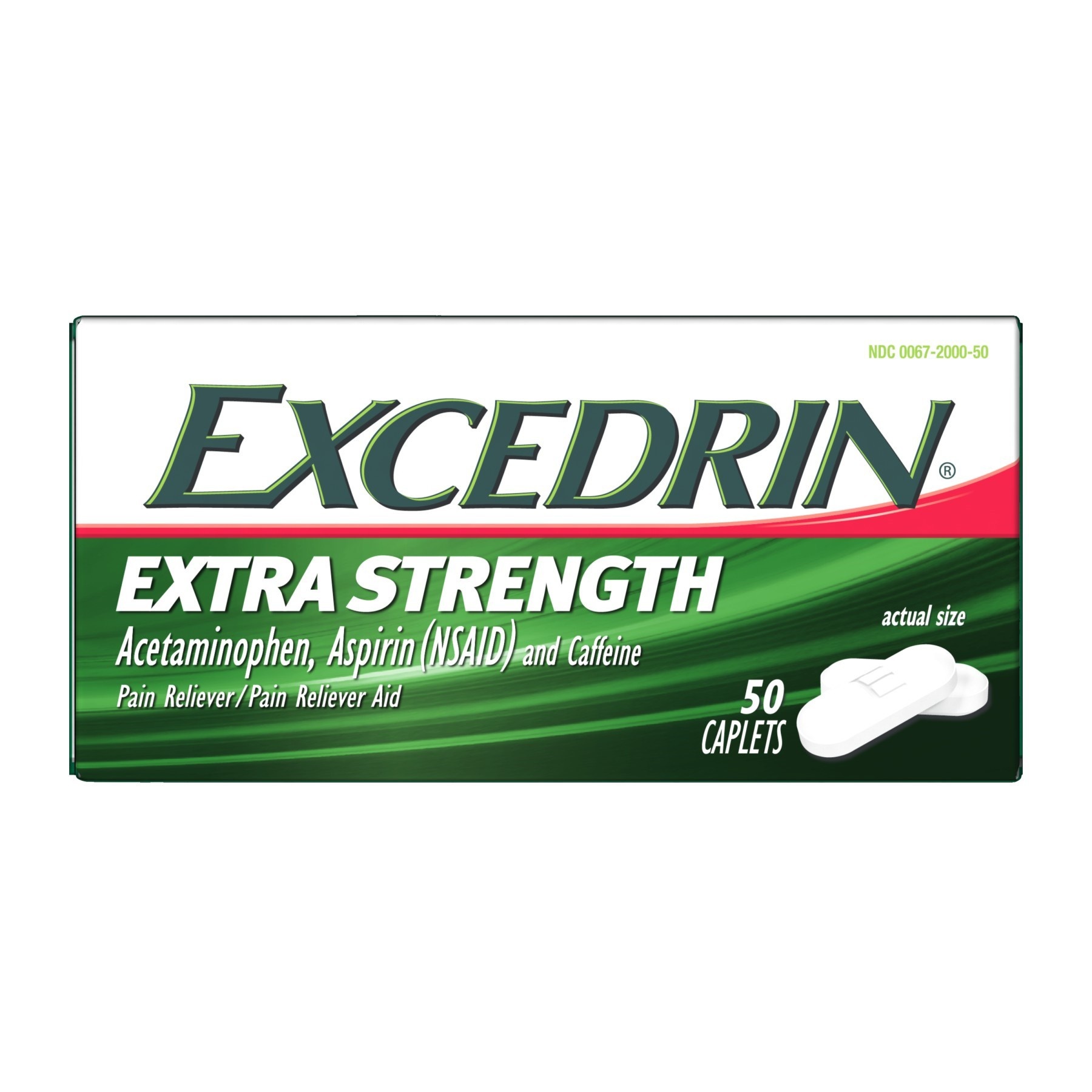 slide 1 of 6, Excedrin Extra Strength Pain Reliever Caplets - Acetaminophen/Aspirin (NSAID), 50 ct