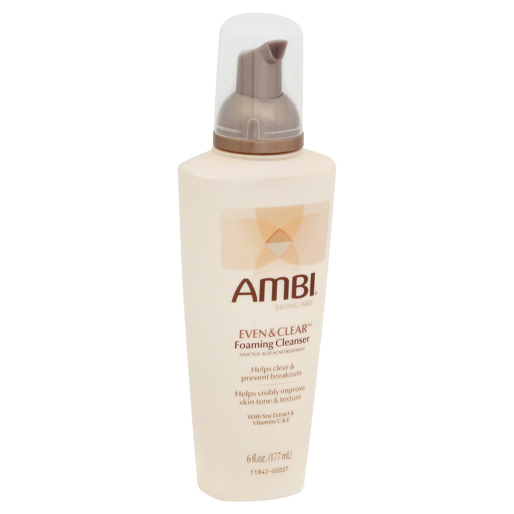 slide 1 of 1, Ambi Even & Clear Foaming Facial Cleanser, 6 fl oz