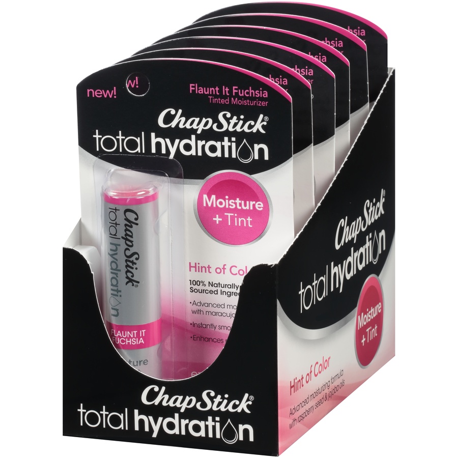 slide 2 of 5, ChapStick Total Hydration Tinted Lip Moisturizer, Flaunt It Fuchsia, 1 ct