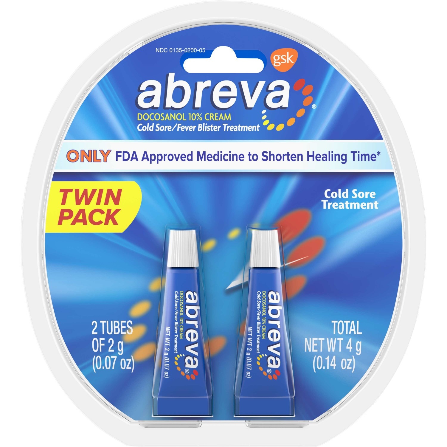 slide 1 of 5, Abreva Docosanol 10% Cream Cold Sore/Fever Blister Treatment Tube - 0.14oz, 0.14 oz