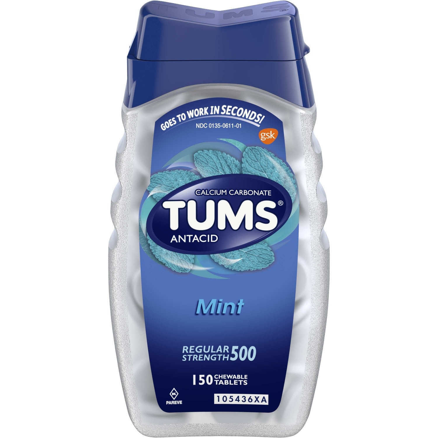 slide 1 of 5, Tums Peppermint Antacid, 150 ct