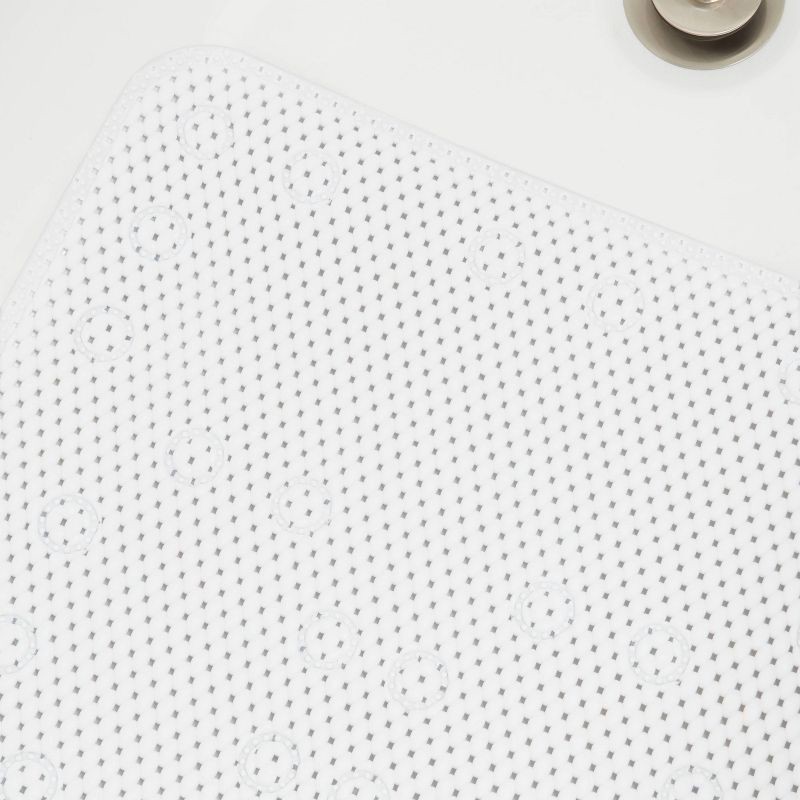 slide 4 of 5, Small Cushion Bath Mat White - Room Essentials™: PVC Non-Slip, Molded Texture, Easy to Clean, 1 ct