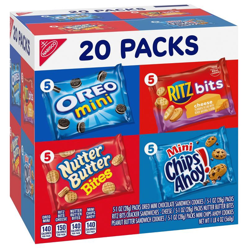 slide 4 of 10, Nabisco Classic Mix Variety Pack With Cookies & Crackers - 20oz /20ct, 20 ct; 20 oz