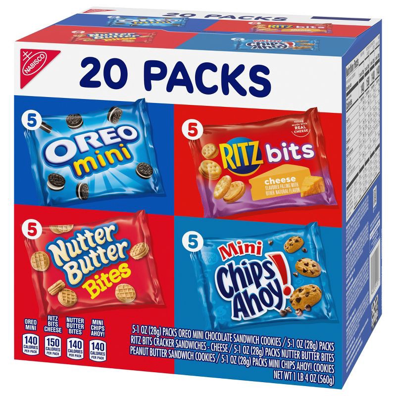 slide 5 of 10, Nabisco Classic Mix Variety Pack With Cookies & Crackers - 20oz /20ct, 20 ct; 20 oz