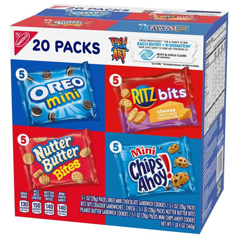 slide 10 of 10, Nabisco Classic Mix Variety Pack With Cookies & Crackers - 20oz /20ct, 20 ct; 20 oz