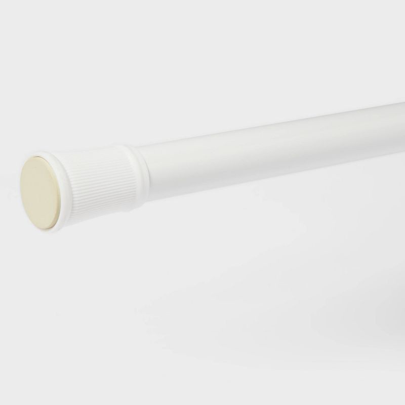 slide 4 of 4, 72" Shower Tension Rod White - Room Essentials™: Adjustable, Metal, Powder-Coated, 1-Year Warranty, 1 ct