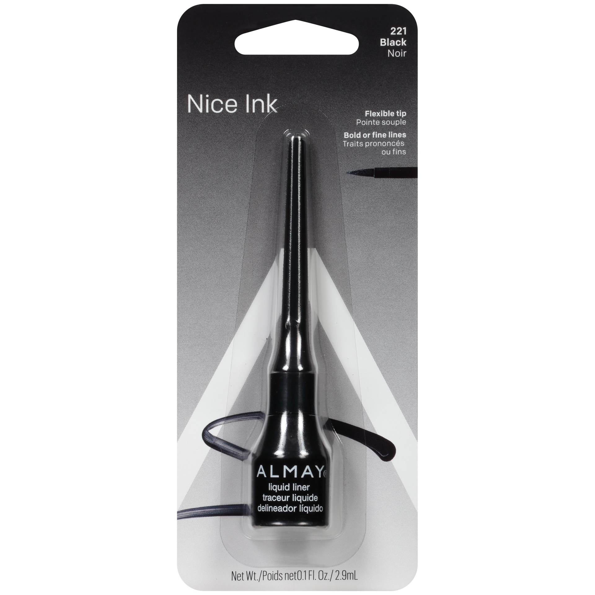slide 1 of 4, Almay Nice Ink Liquid Eyeliner - 221 Black - 0.1 fl oz, 0.1 fl oz