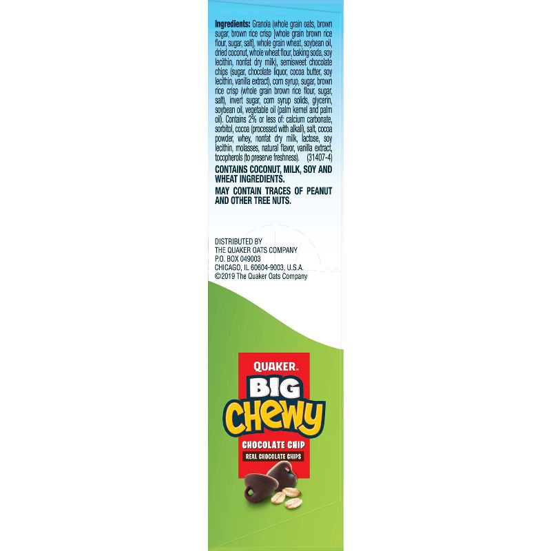 slide 5 of 7, Quaker Big Chewy Chocolate Chip Granola Bars - 7.4oz/5ct, 7.4 oz, 5 ct