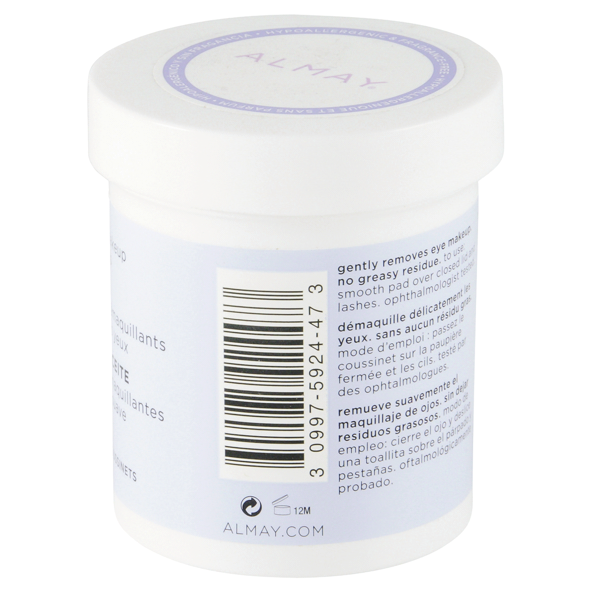 slide 3 of 7, Almay Oil Free Eye Makeup Remover Pads, 80 ct