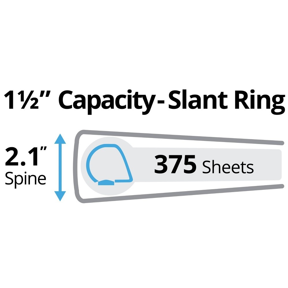 slide 6 of 6, 1.5" Slant Rings Capacity Durable View Binder Pink - Avery, 1 ct