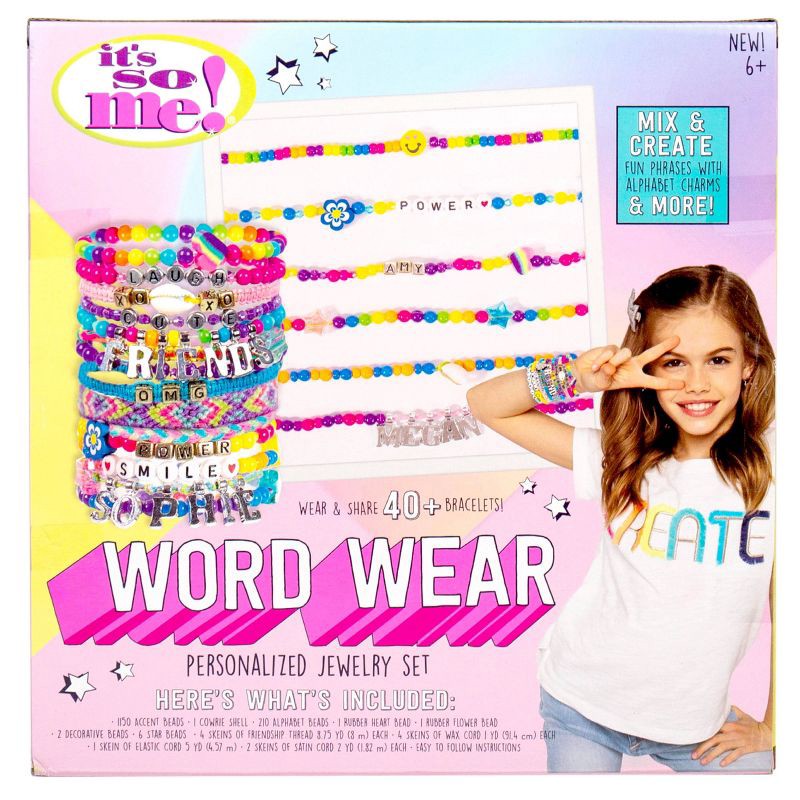 slide 5 of 5, Word Wear Personalized Jewelry Making Set - It's So Me: Bracelet & Friendship Kit for Girls, 1175 Pieces, Beads & Charms, 1175 ct