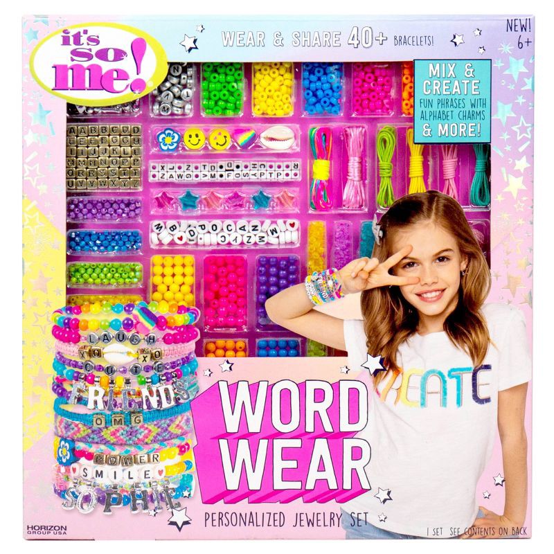 slide 1 of 5, Word Wear Personalized Jewelry Making Set - It's So Me: Bracelet & Friendship Kit for Girls, 1175 Pieces, Beads & Charms, 1175 ct