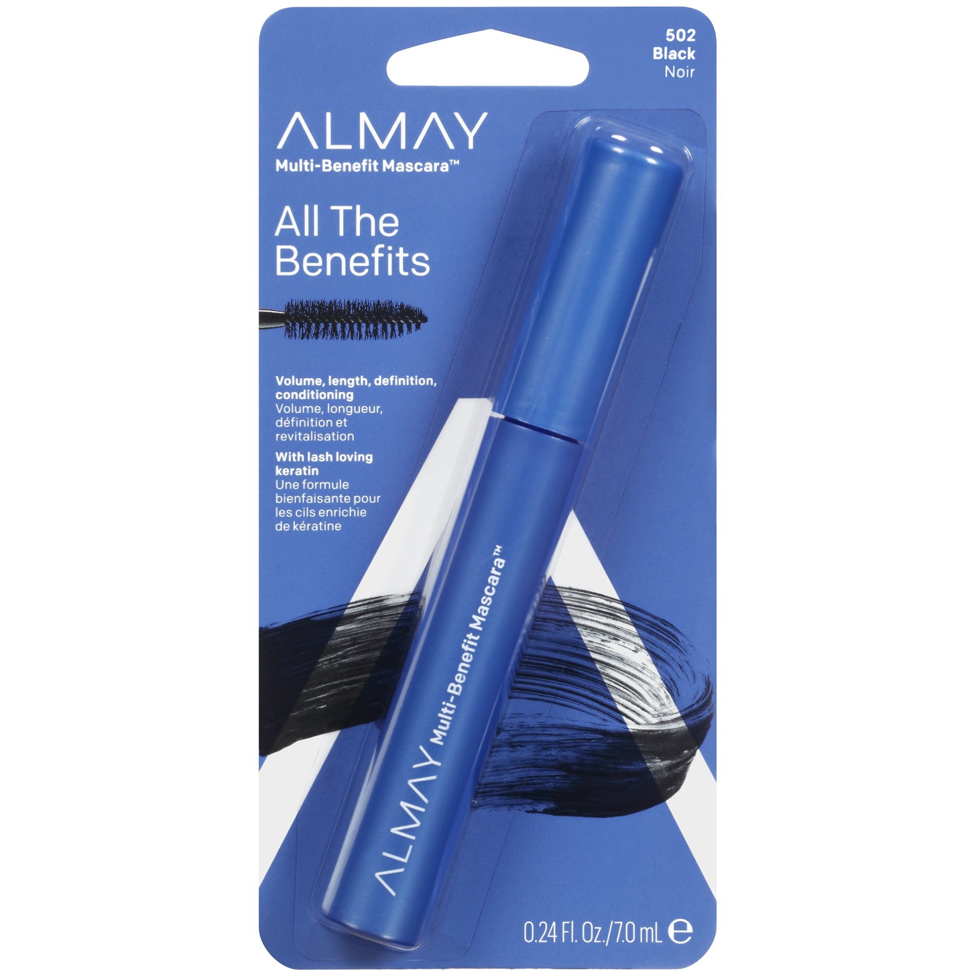 slide 1 of 3, Almay Multi-Benefit Eye Waterproof Mascara in-1 Formula - 502 Black - 0.24 fl oz, 0.24 fl oz