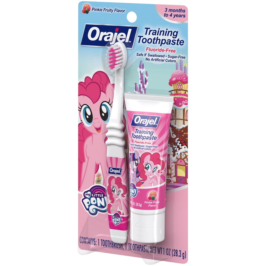 slide 3 of 3, Orajel My Little Pony Pinkie Training Toothpaste & Toothbrush For Toddler, 2 ct