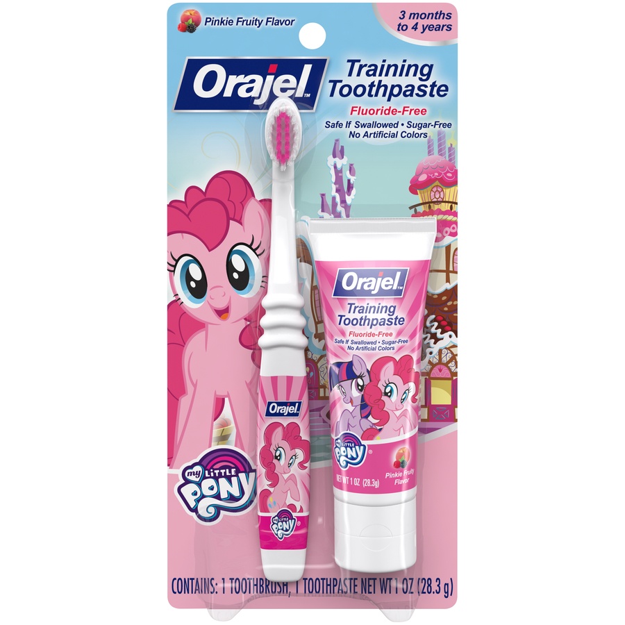 slide 1 of 3, Orajel My Little Pony Pinkie Training Toothpaste & Toothbrush For Toddler, 2 ct