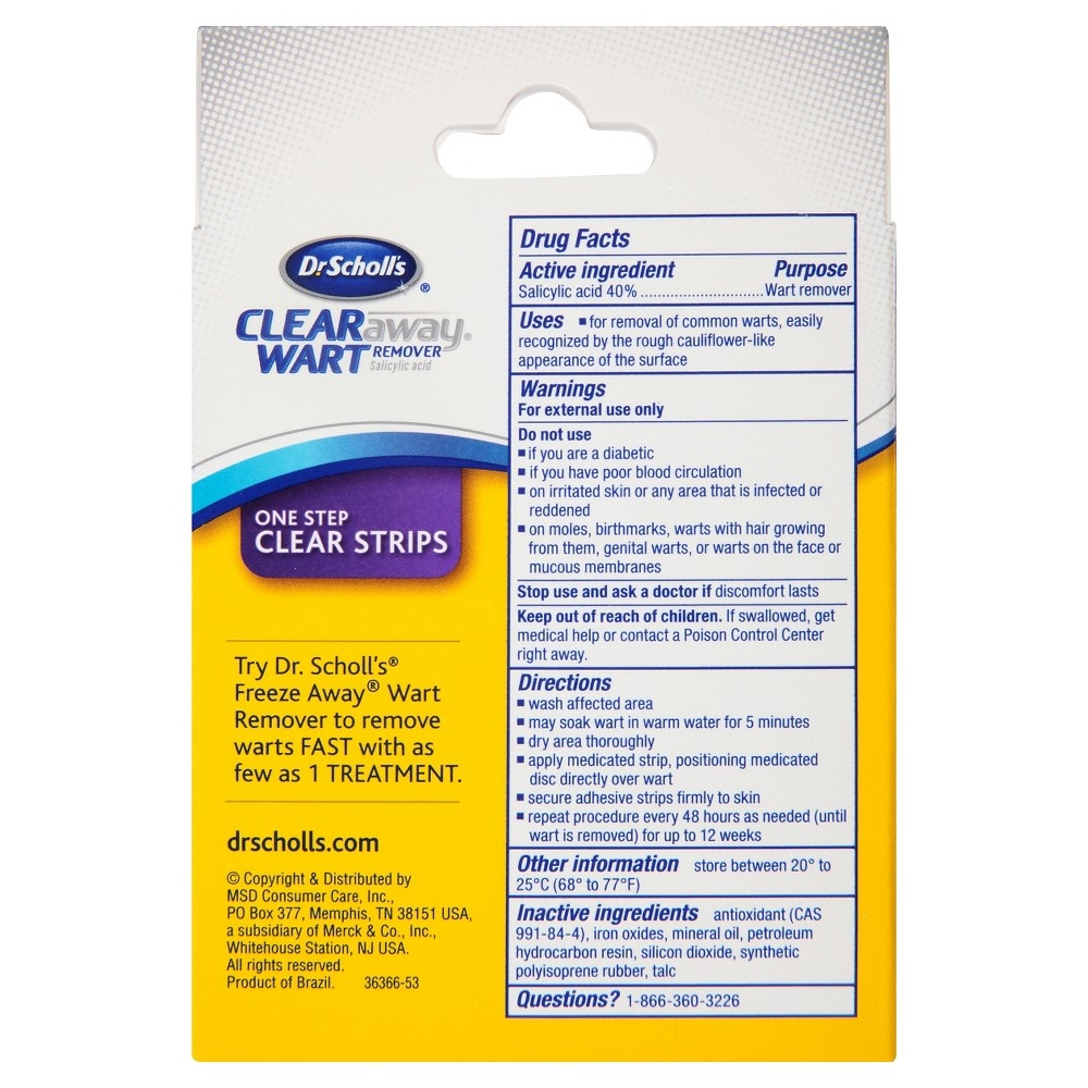 slide 2 of 5, Dr. Scholl's Clear Away One Step 40 Salicylic Acid Medicated Clear Strips Wart Remover, 14 ct