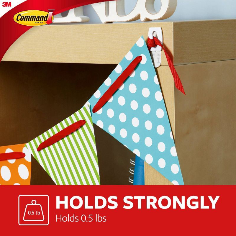 slide 14 of 15, Command 6pk Clear Mini Hooks: Smallest Adhesive Hooks for Lights, 0.5 lb Capacity, Plastic, 6 ct, 0.5 lb