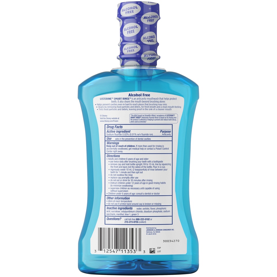 slide 4 of 6, Listerine Smart Rinse Disney Frozen Anticavity Fluoride Rinse, 16.9 oz