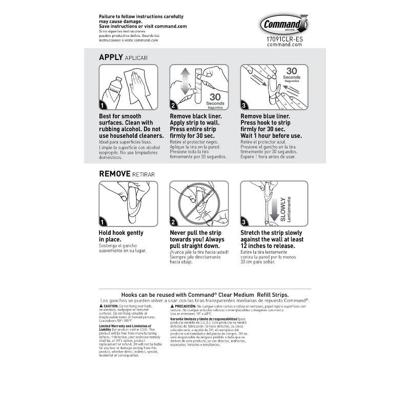 slide 10 of 15, Command Medium Sized Decorative Hooks Clear, 1 ct