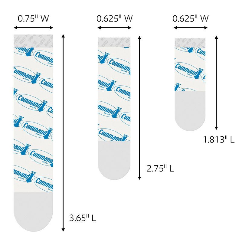 slide 11 of 11, Command Refill Strips Tape: 3M Command Hook Refills, Adhesive Hooks, White, 16 Pack, 4 lb Capacity, 16 ct; 4 lb