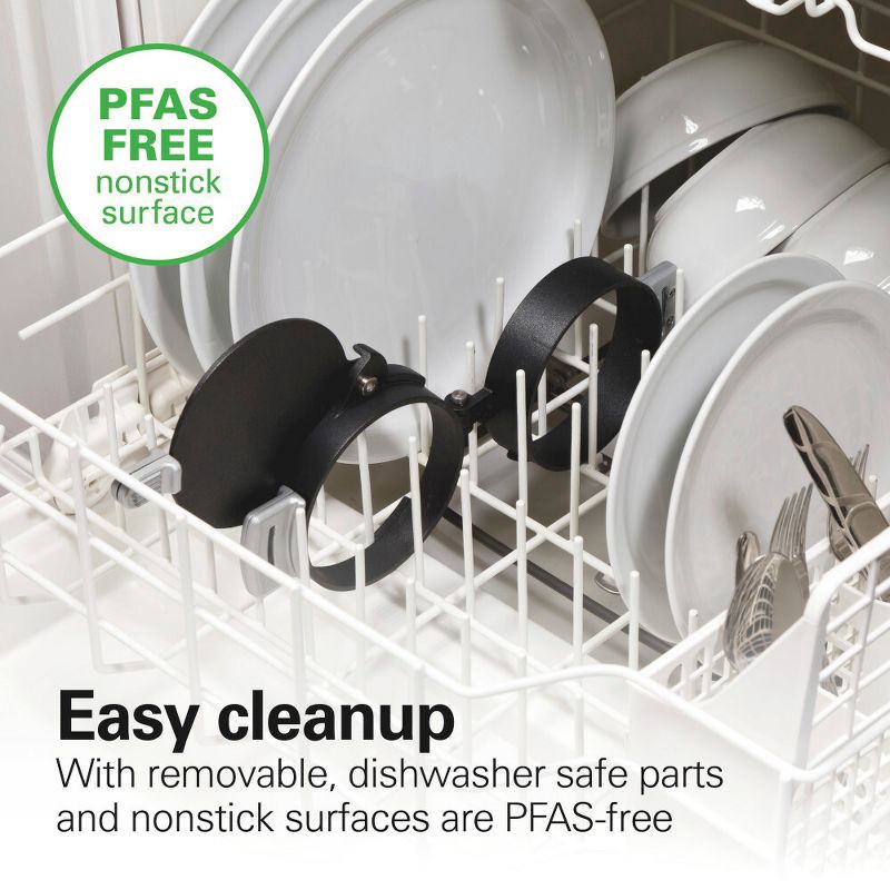 slide 19 of 20, Hamilton Beach Breakfast Sandwich Maker with Timer - Dark Gray - 25478: Nonstick, Cool Touch Handle, 600W, Dishwasher-Safe, 1 ct