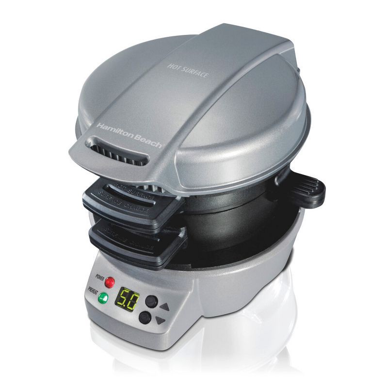 slide 20 of 20, Hamilton Beach Breakfast Sandwich Maker with Timer - Dark Gray - 25478: Nonstick, Cool Touch Handle, 600W, Dishwasher-Safe, 1 ct