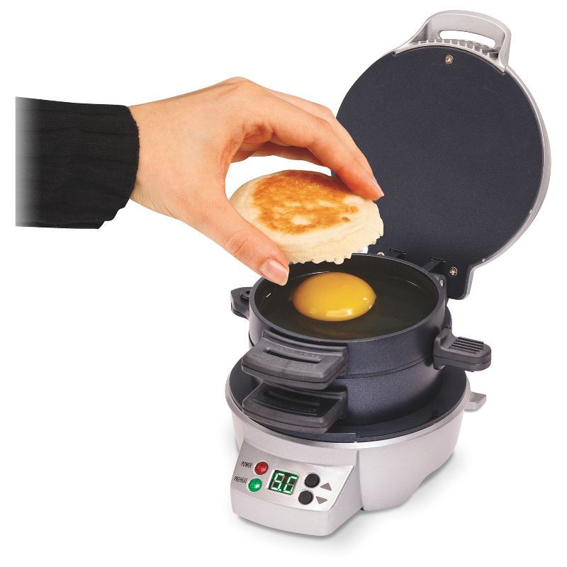 slide 5 of 20, Hamilton Beach Breakfast Sandwich Maker with Timer - Dark Gray - 25478: Nonstick, Cool Touch Handle, 600W, Dishwasher-Safe, 1 ct