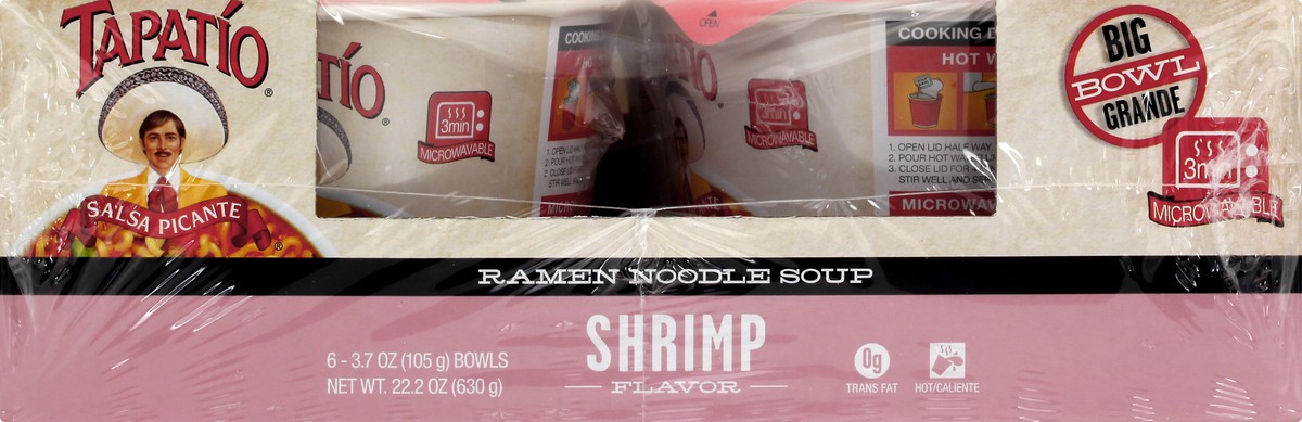 slide 5 of 13, Tapatio Shrimp Flavor Ramen Noodle Soup 6 ea, 6 ct