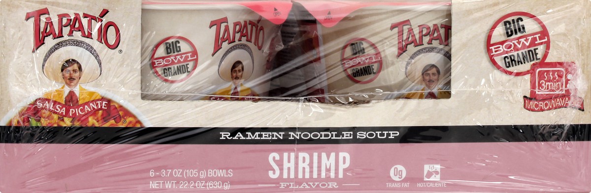 slide 13 of 13, Tapatio Shrimp Flavor Ramen Noodle Soup 6 ea, 6 ct