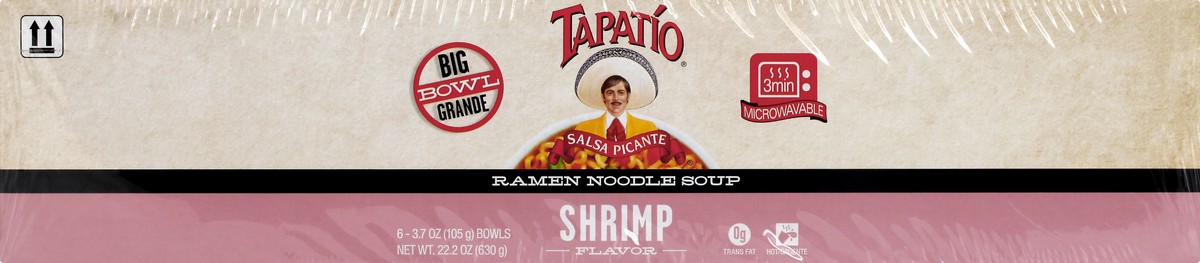 slide 1 of 13, Tapatio Shrimp Flavor Ramen Noodle Soup 6 ea, 6 ct