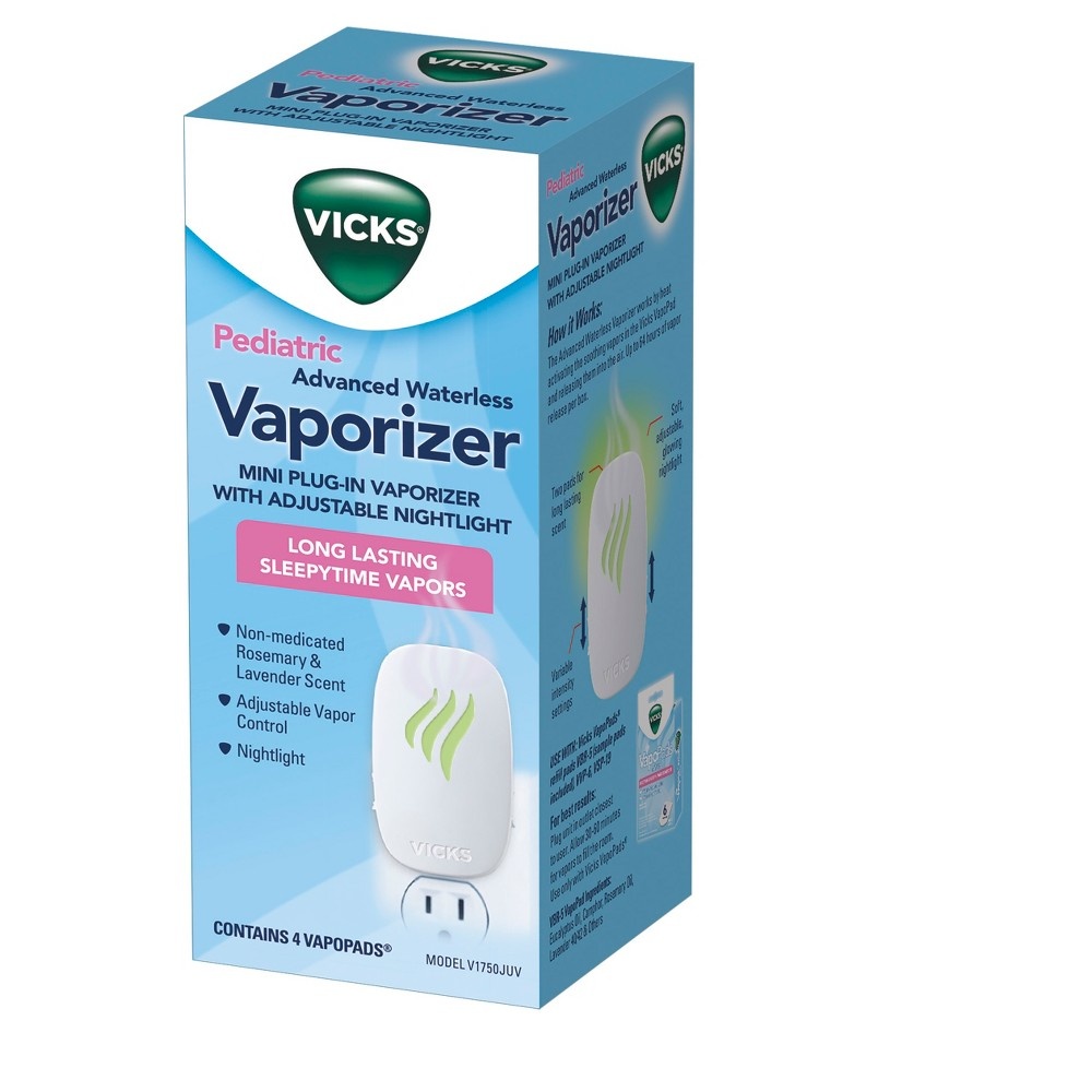 slide 2 of 2, Vicks Pediatric Advanced Soothing Vapors Waterless Vaporizer Nightlight with 4 Refill Packs, 1 ct