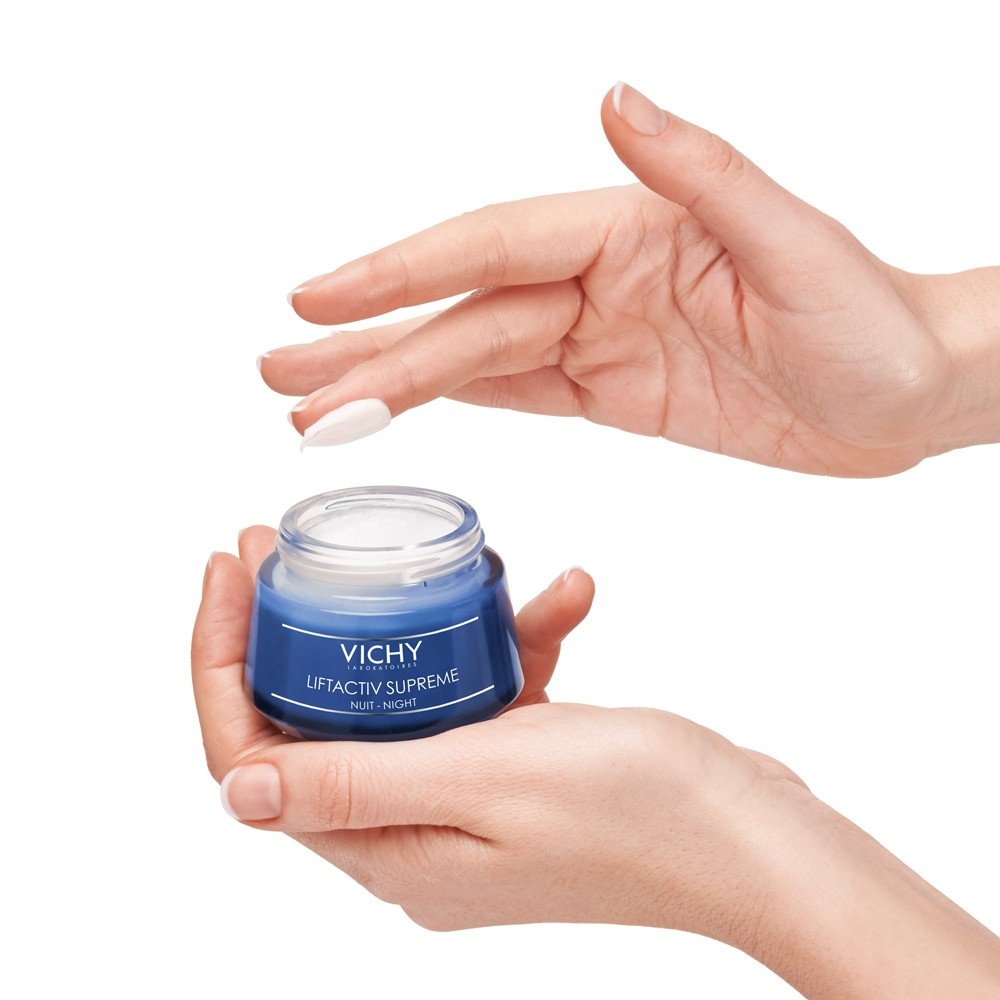 slide 5 of 7, Vichy LiftActiv Supreme Anti-Aging and Firming Night Cream Face Moisturizer, 1.69 oz