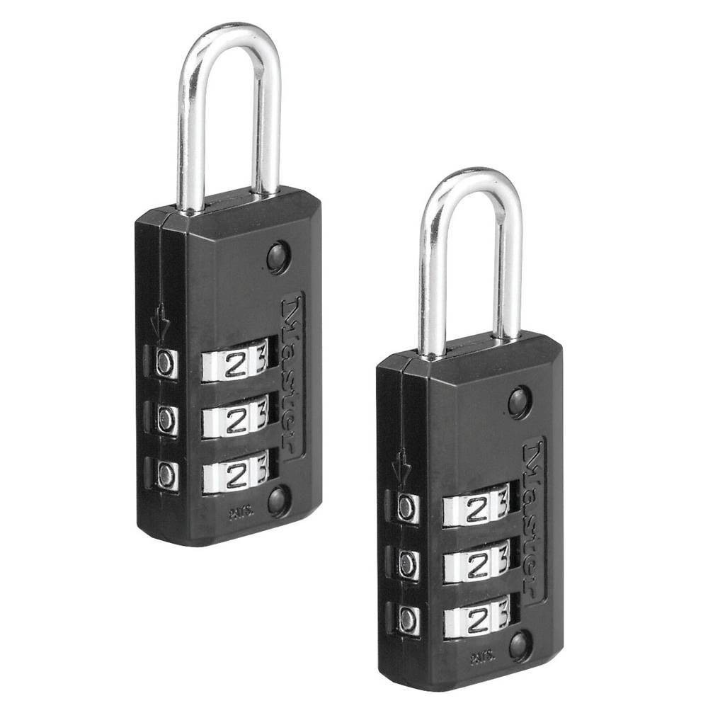 slide 1 of 3, Master Lock Luggage 3-Dial Combination Padlock Black, 1 ct