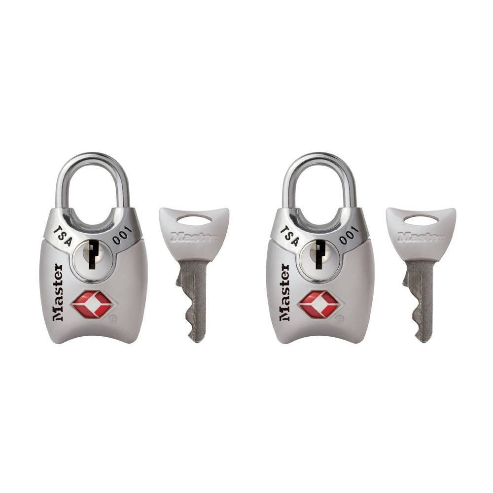 slide 1 of 3, Master Lock Luggage Key Padlock Silver, 2 ct