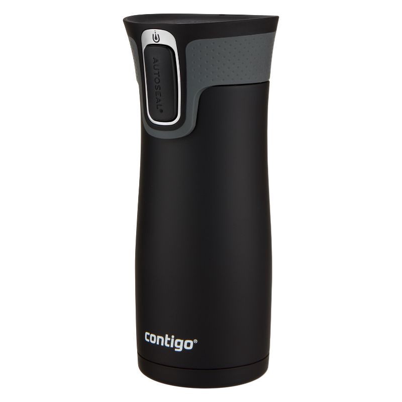 slide 2 of 7, Contigo West Loop 16oz Stainless Steel Travel Mug Matte Black: Autoseal, Spillproof, Leakproof, Vacuum-Insulated, BPA-Free, 16 oz