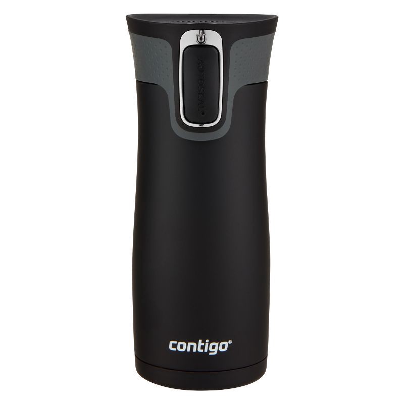 slide 1 of 7, Contigo West Loop 16oz Stainless Steel Travel Mug Matte Black: Autoseal, Spillproof, Leakproof, Vacuum-Insulated, BPA-Free, 16 oz