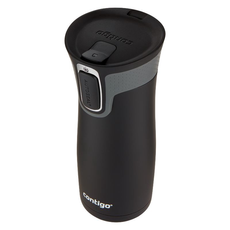 slide 3 of 7, Contigo West Loop 16oz Stainless Steel Travel Mug Matte Black: Autoseal, Spillproof, Leakproof, Vacuum-Insulated, BPA-Free, 16 oz