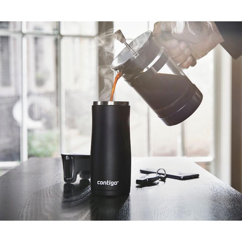 slide 5 of 7, Contigo West Loop 16oz Stainless Steel Travel Mug Matte Black: Autoseal, Spillproof, Leakproof, Vacuum-Insulated, BPA-Free, 16 oz