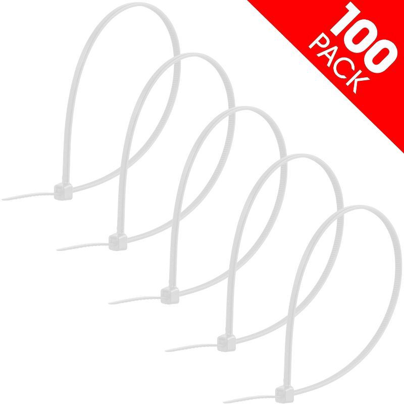 slide 1 of 7, Power Gear 100pk Cable Ties Clear, 100 ct